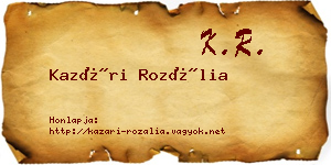 Kazári Rozália névjegykártya